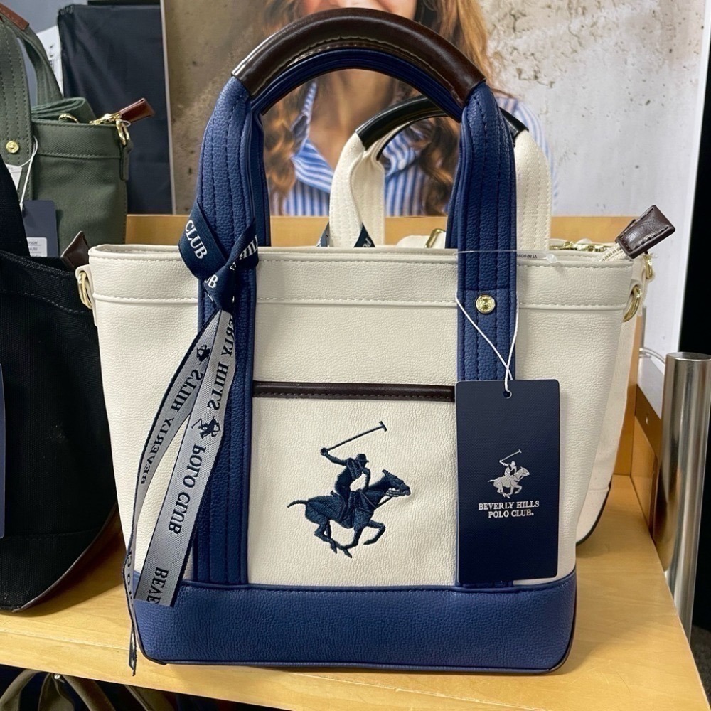 日本代購🇯🇵 BEVERLY HILLS POLO CLUB polo托特包 手提包 斜背包 2way皮革 帆布小款-規格圖9