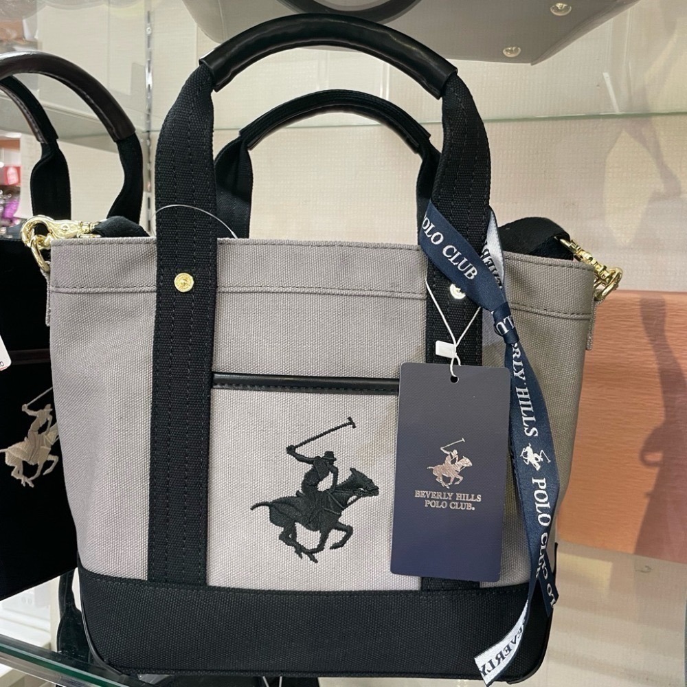 日本代購🇯🇵 BEVERLY HILLS POLO CLUB polo托特包 手提包 斜背包 2way皮革 帆布小款-規格圖9