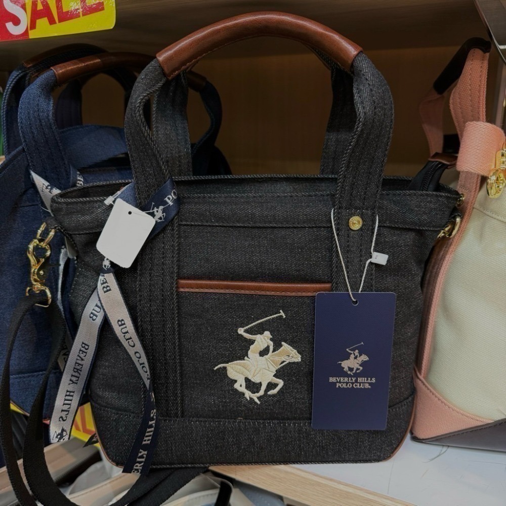 日本代購🇯🇵 BEVERLY HILLS POLO CLUB polo托特包 手提包 斜背包 2way皮革 帆布小款-規格圖9