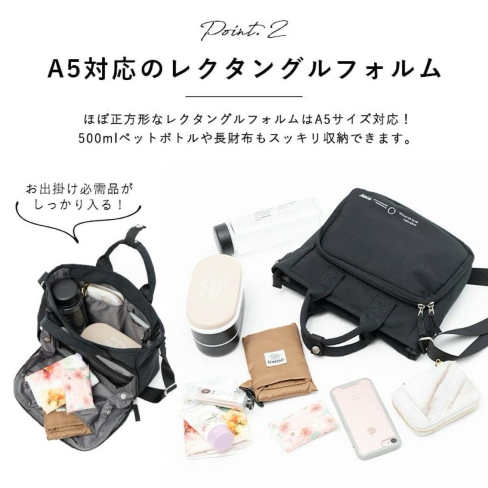 日本代購🇯🇵 Anello Grande 多功能兩用手提包 防潑水 輕量 側背包 斜背包2way GTH3322-細節圖3