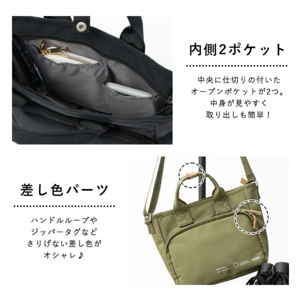 日本代購🇯🇵 Anello Grande 多功能兩用手提包 防潑水 輕量 側背包 斜背包2way GTH3322-細節圖9