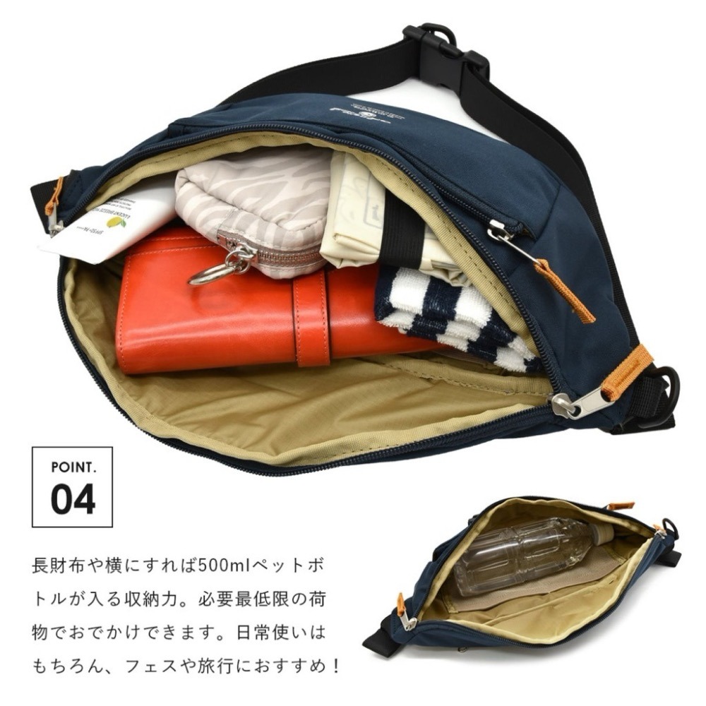 日本代購🇯🇵 Anello Grande 防潑水腰包 大容量胸包 兩用斜背包 2way 男女通用GTM0455-細節圖5