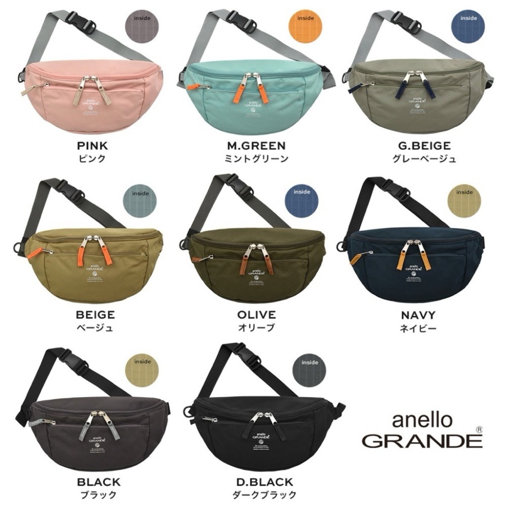 日本代購🇯🇵 Anello Grande 防潑水腰包 大容量胸包 兩用斜背包 2way 男女通用GTM0455-細節圖9