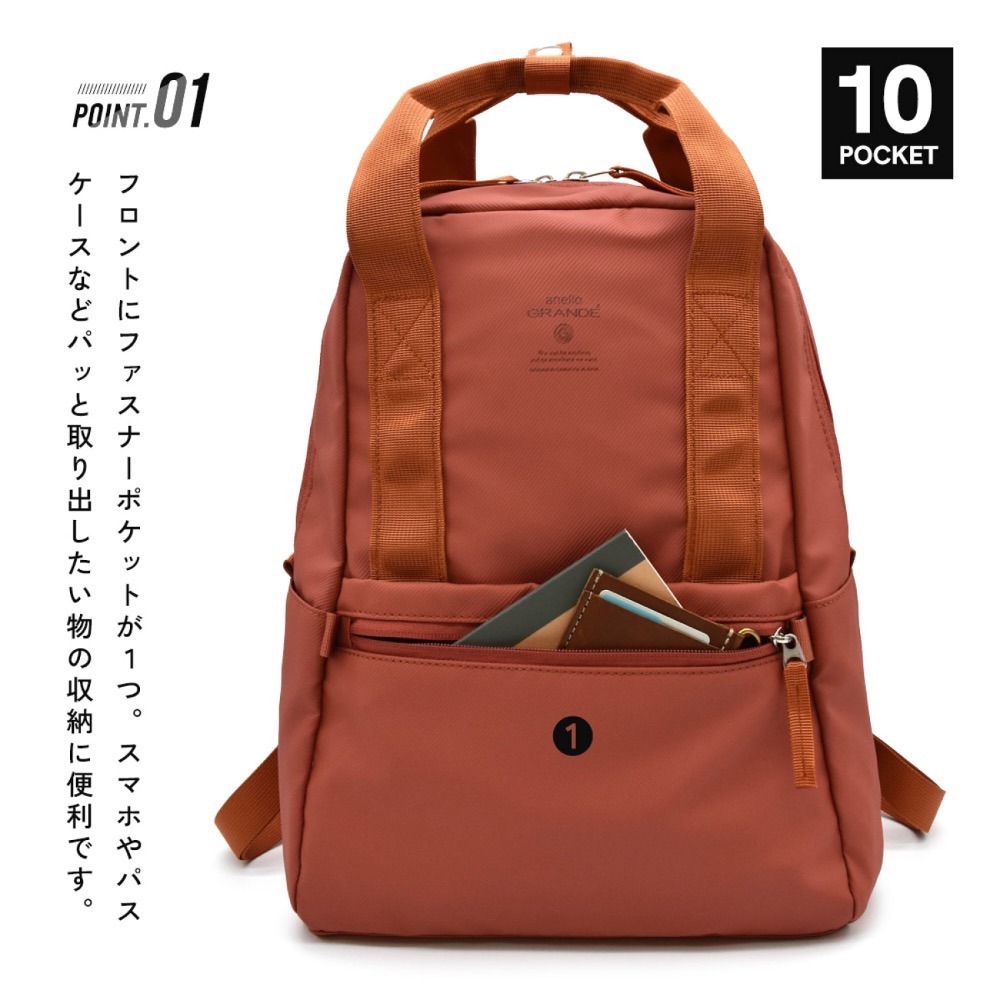 日本代購🇯🇵 anello GRANDE 多功能防水後背包 多層收納包 筆電包 A4可放 GTM0993-細節圖2