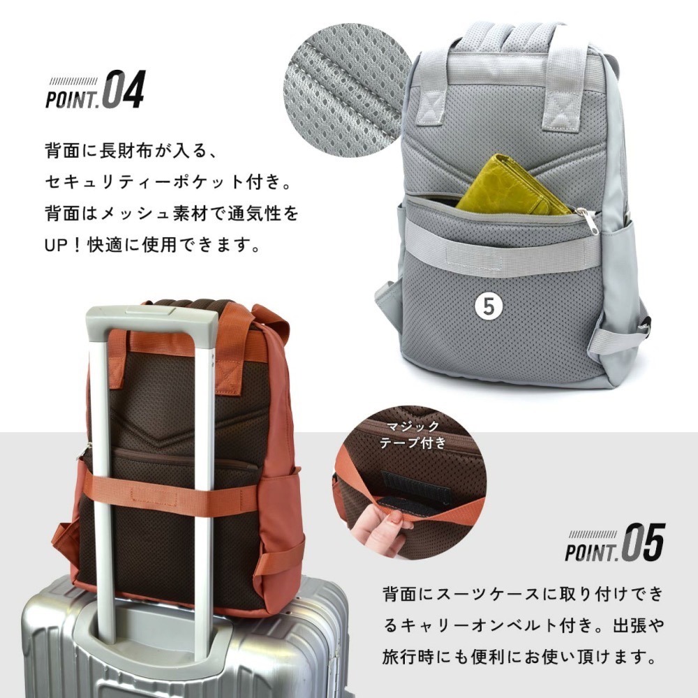 日本代購🇯🇵 anello GRANDE 多功能防水後背包 多層收納包 筆電包 A4可放 GTM0993-細節圖5