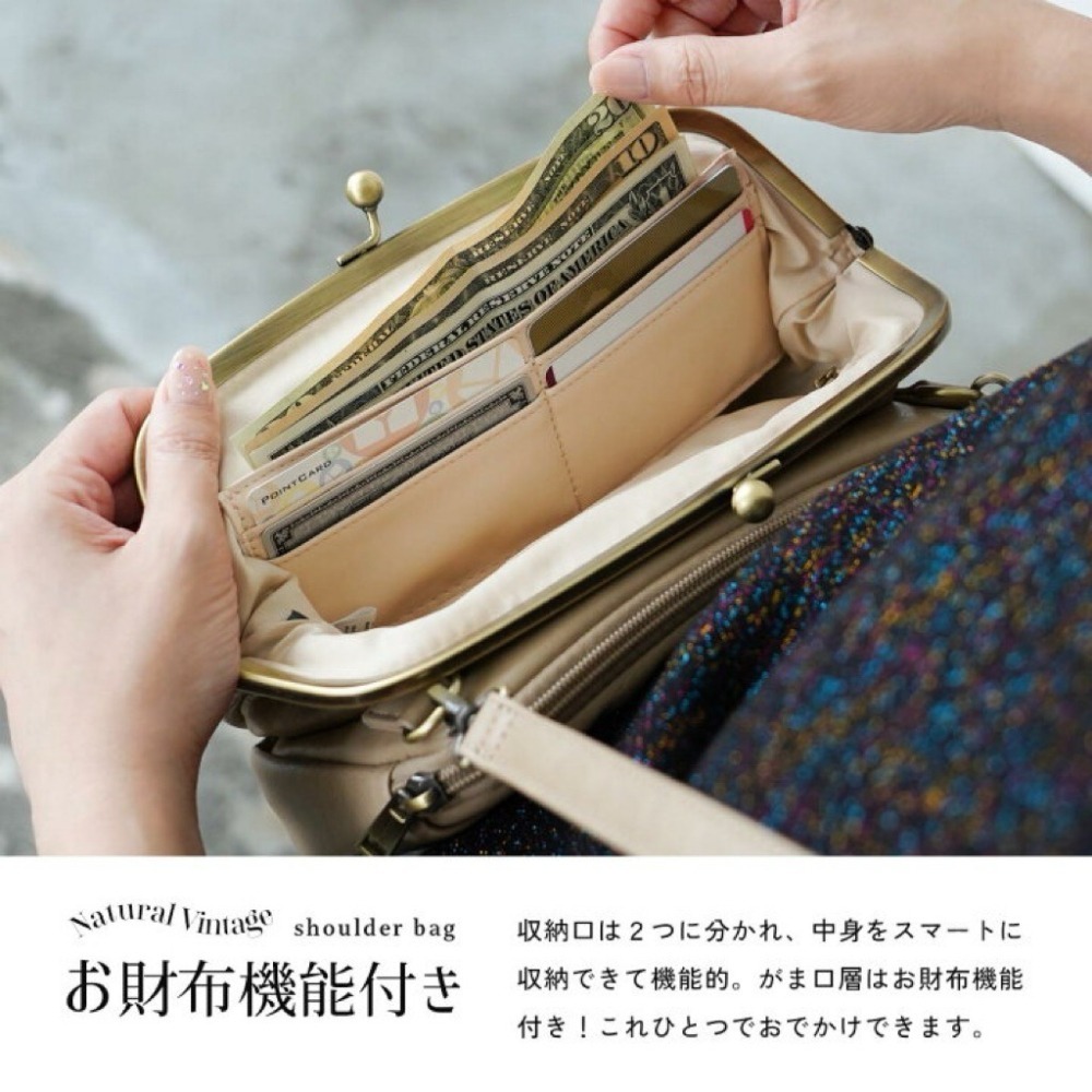 日本代購🇯🇵 Legato Largo 迷你皮革肩背包口金包 輕量單肩包皮革斜背包 三層收納斜背包LG-V0424-細節圖3