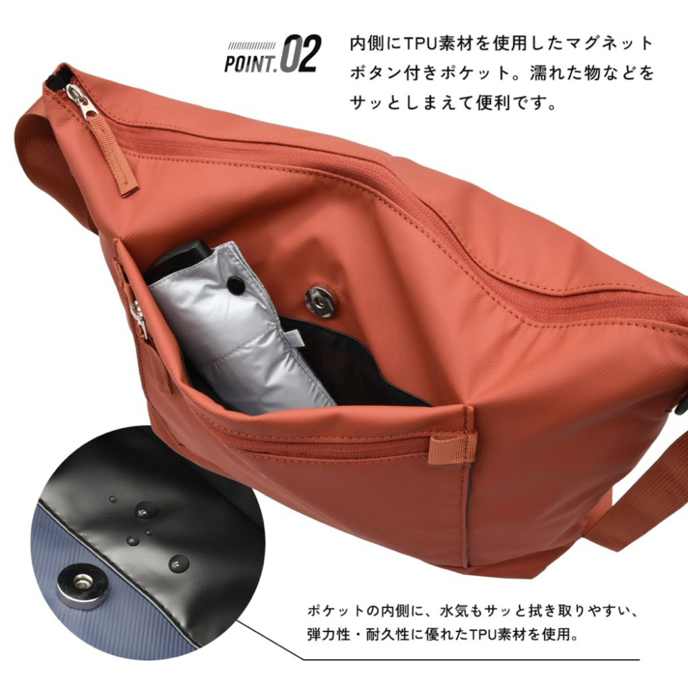 日本代購🇯🇵 anello GRANDE 大容量多功能防水單肩包 13吋筆電側背包肩背包旅行包公事包GTM0994-細節圖5