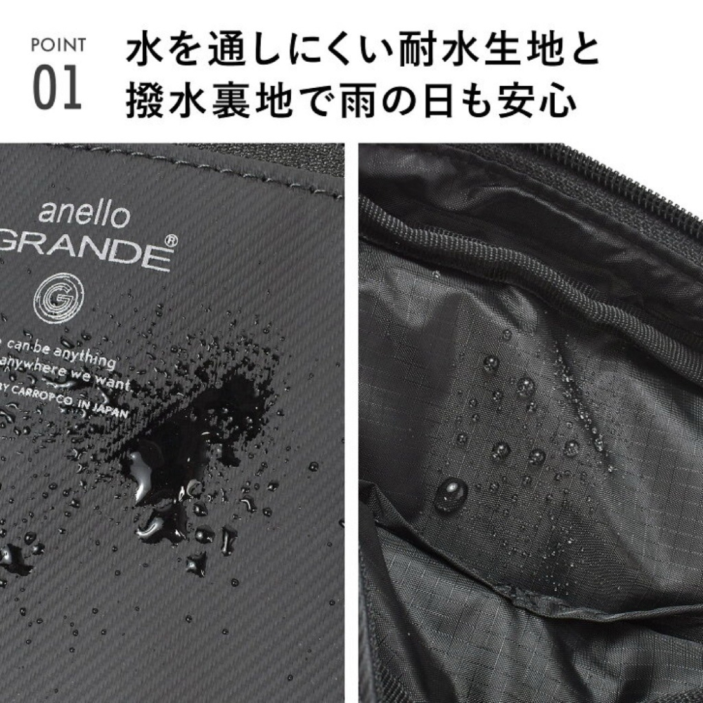日本代購🇯🇵  anello GRANDE 多機能防潑水單肩包 防盜迷你斜背包霧面側背包啞光肩背包 GTM0991-細節圖2