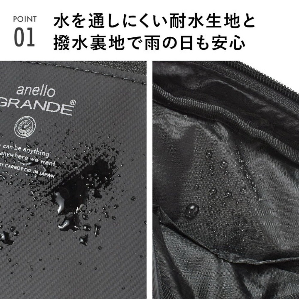 日本代購🇯🇵  anello GRANDE 多機能防潑水單肩包 防盜迷你斜背包霧面側背包啞光肩背包 GTM0991-細節圖2