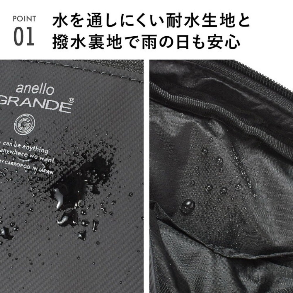 日本代購🇯🇵  anello GRANDE 多機能防潑水單肩包 防盜迷你斜背包霧面側背包啞光肩背包 GTM0991-細節圖2