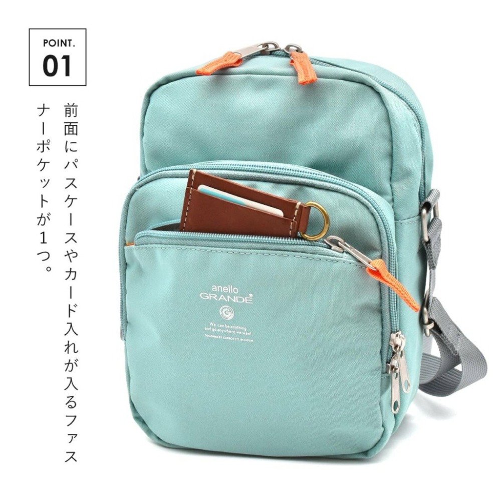 日本代購🇯🇵 anello Grande 防潑水輕量單肩包 防盜多功能斜背包迷你肩背包直立式收納包 GTM0456-細節圖2