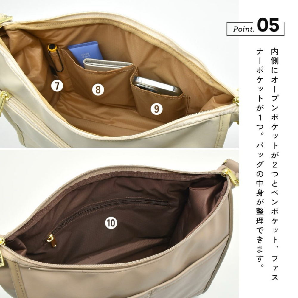 日本代購🇯🇵 anello Grande 輕量皮革單肩包 多功能側背包 大容量斜背包 水餃包 通勤包GTM1022-細節圖6