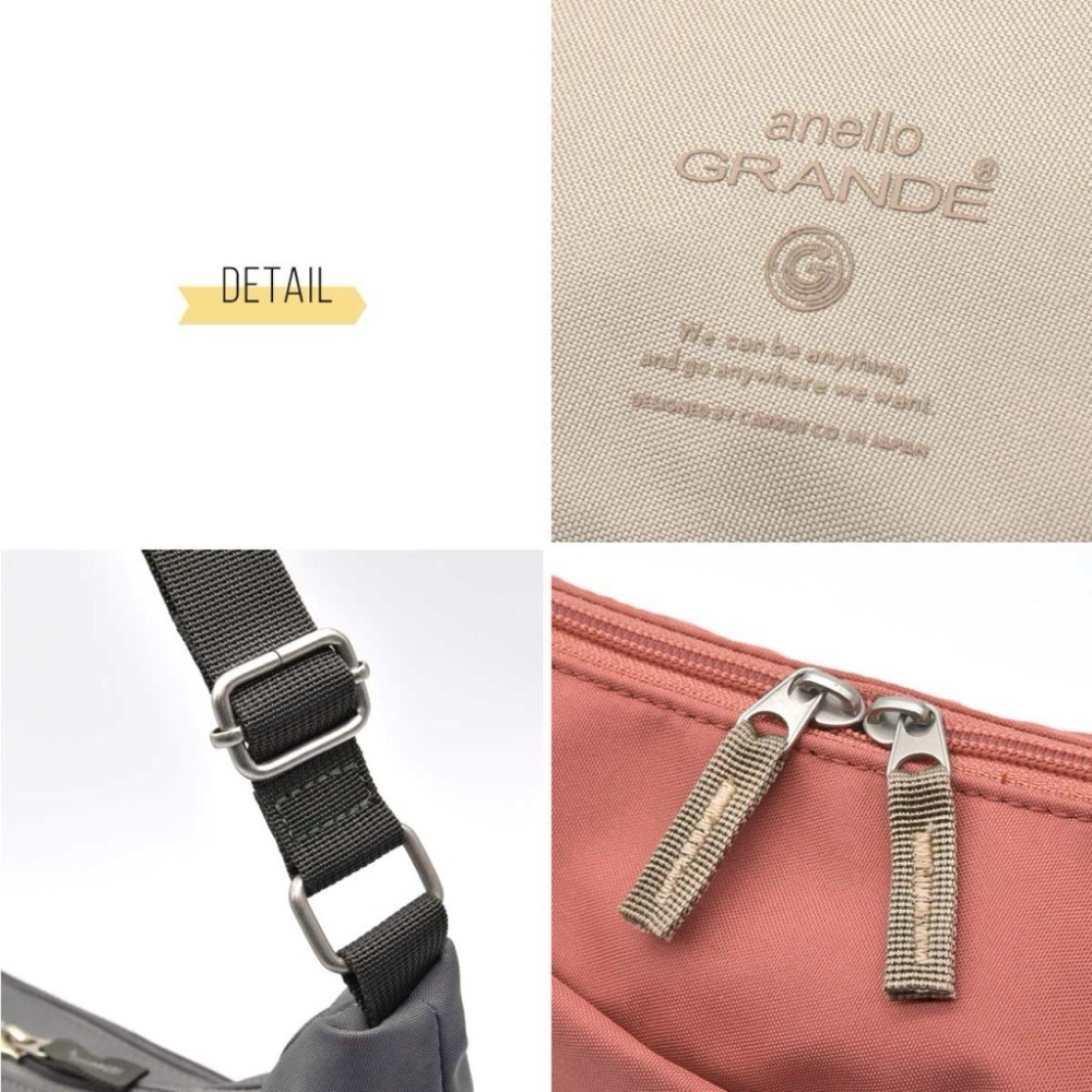 日本代購🇯🇵 anello Grande 雙面防潑水牛角包 輕量水餃包大容量斜背包腰包胸包肩背包單肩包GHH361-細節圖7