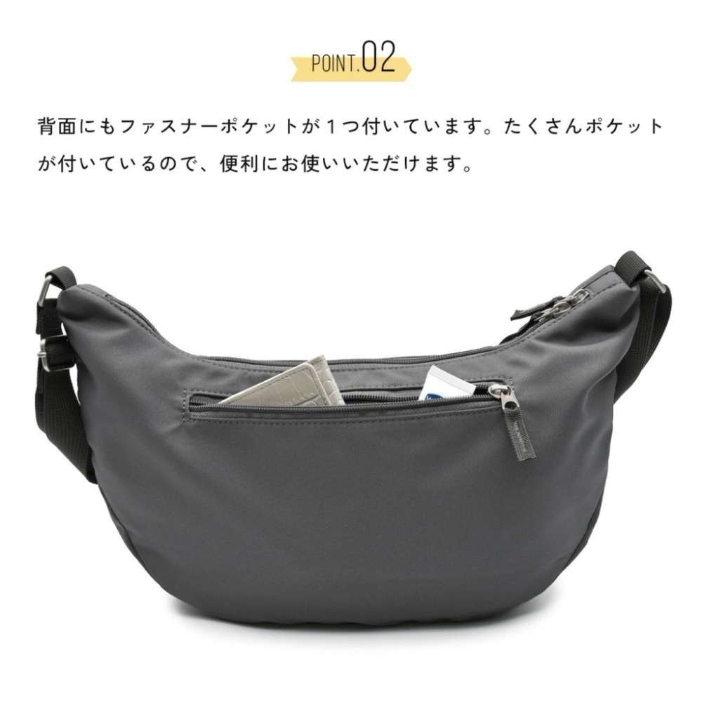 日本代購🇯🇵 anello Grande 雙面防潑水牛角包輕量水餃包大容量斜背包腰包胸包肩背包單肩包GHH3601-細節圖4