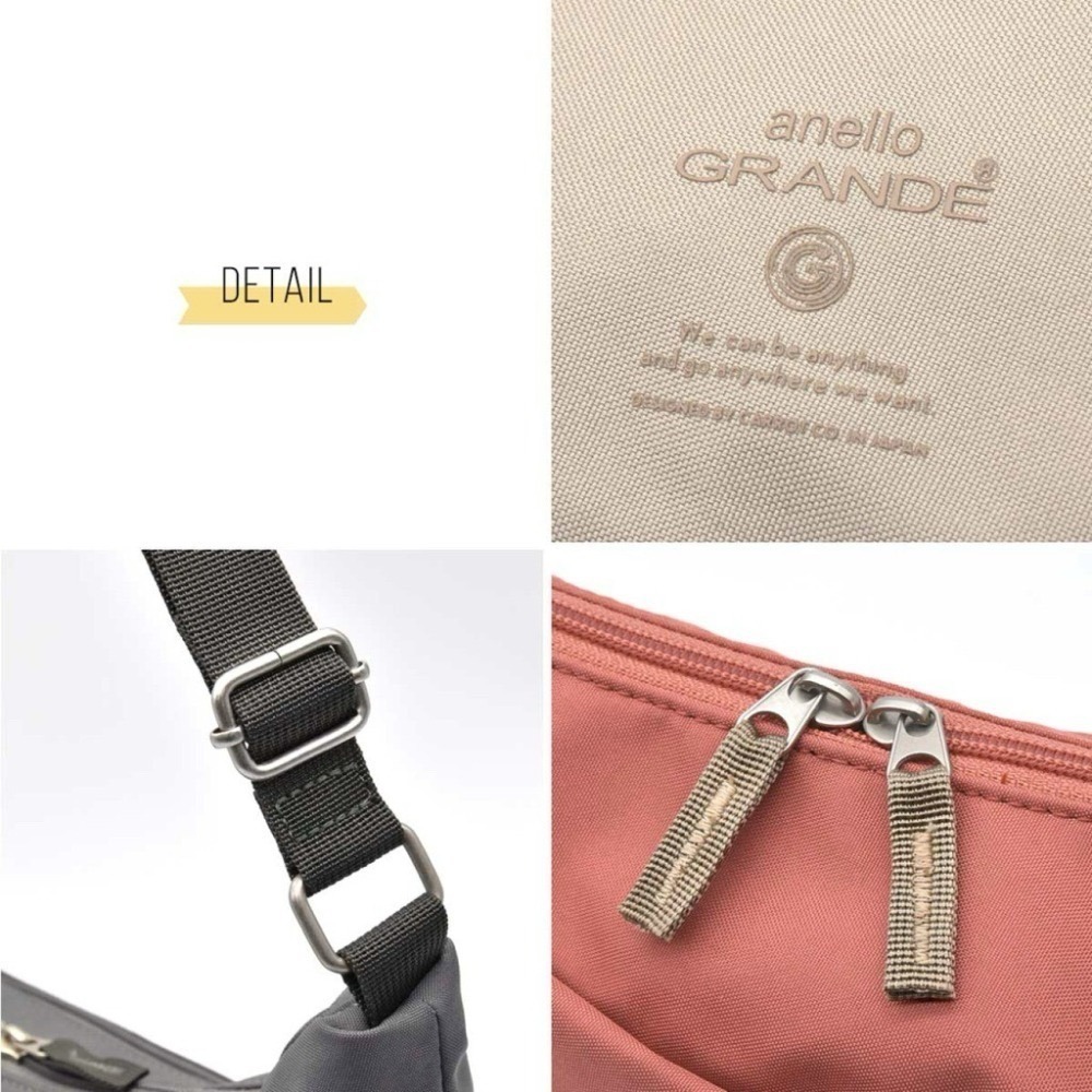 日本代購🇯🇵 anello Grande 雙面防潑水牛角包輕量水餃包大容量斜背包腰包胸包肩背包單肩包GHH3601-細節圖7