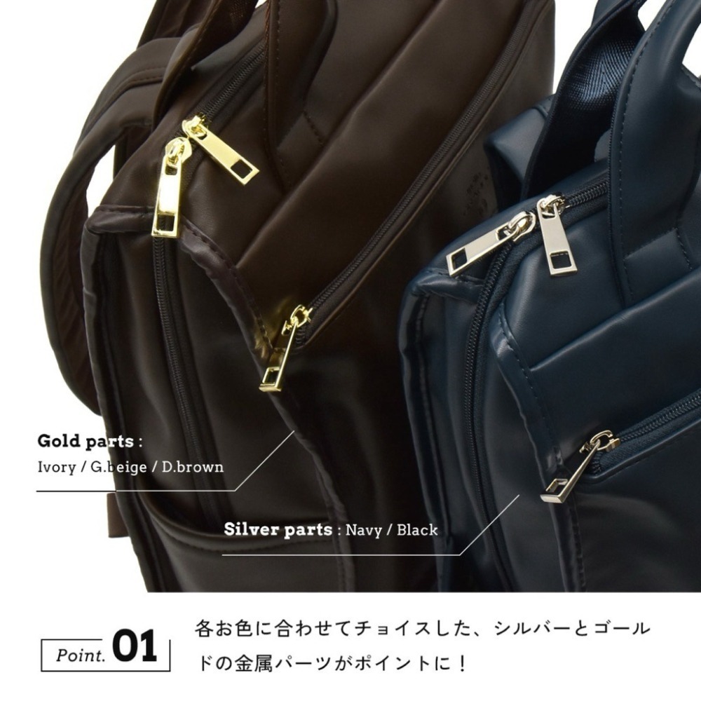 日本代購🇯🇵 anello Grande 大容量皮革後背包13吋筆電包多功能公事包多層收納通勤包書包GTM1021-細節圖2