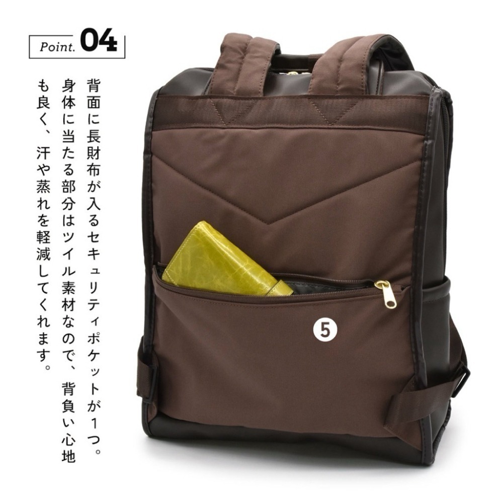 日本代購🇯🇵 anello Grande 大容量皮革後背包13吋筆電包多功能公事包多層收納通勤包書包GTM1021-細節圖5