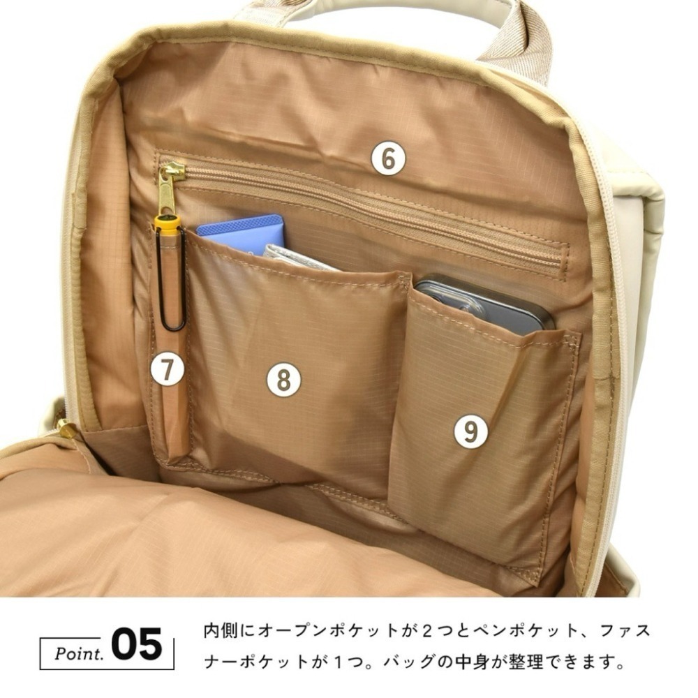 日本代購🇯🇵 anello Grande 大容量皮革後背包13吋筆電包多功能公事包多層收納通勤包書包GTM1021-細節圖6