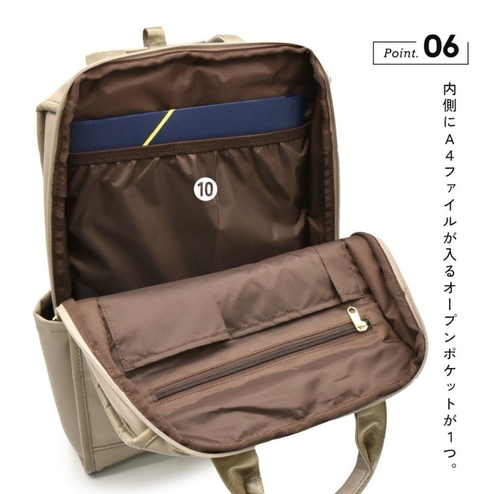 日本代購🇯🇵 anello Grande 大容量皮革後背包13吋筆電包多功能公事包多層收納通勤包書包GTM1021-細節圖7