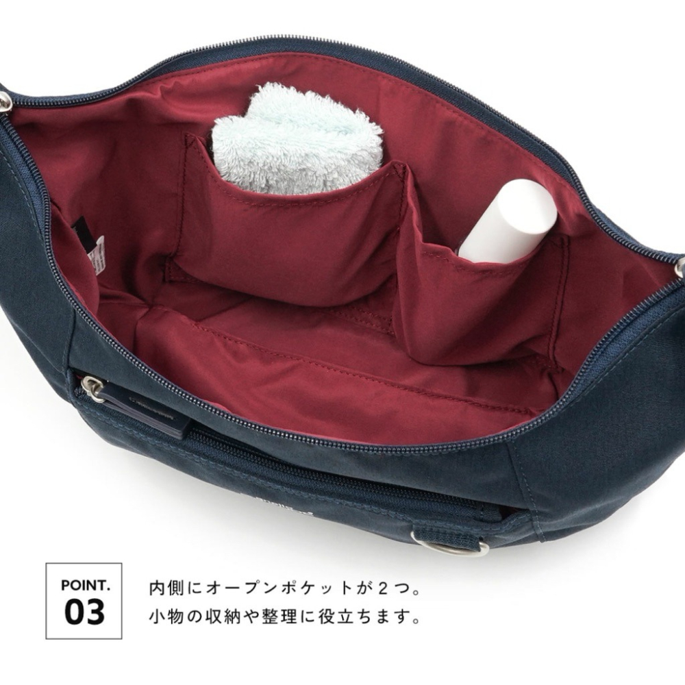 日本代購🇯🇵 anello Grande 輕量防潑水牛角包 大容量斜背包水餃包GTB4769 腰包胸包肩背包單肩包-細節圖6