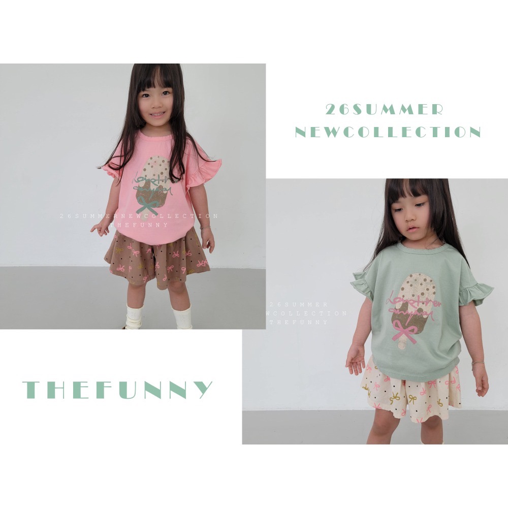 現貨 在台現貨 正韓童裝 the funny 冰棒荷葉袖短T-細節圖2