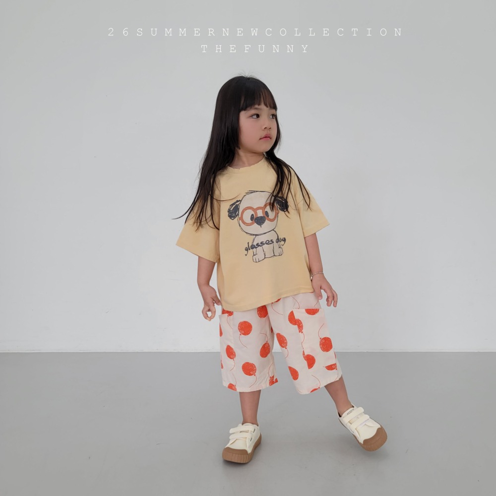 現貨 在台現貨 正韓童裝 the funny 52 眼鏡狗狗短T-細節圖2