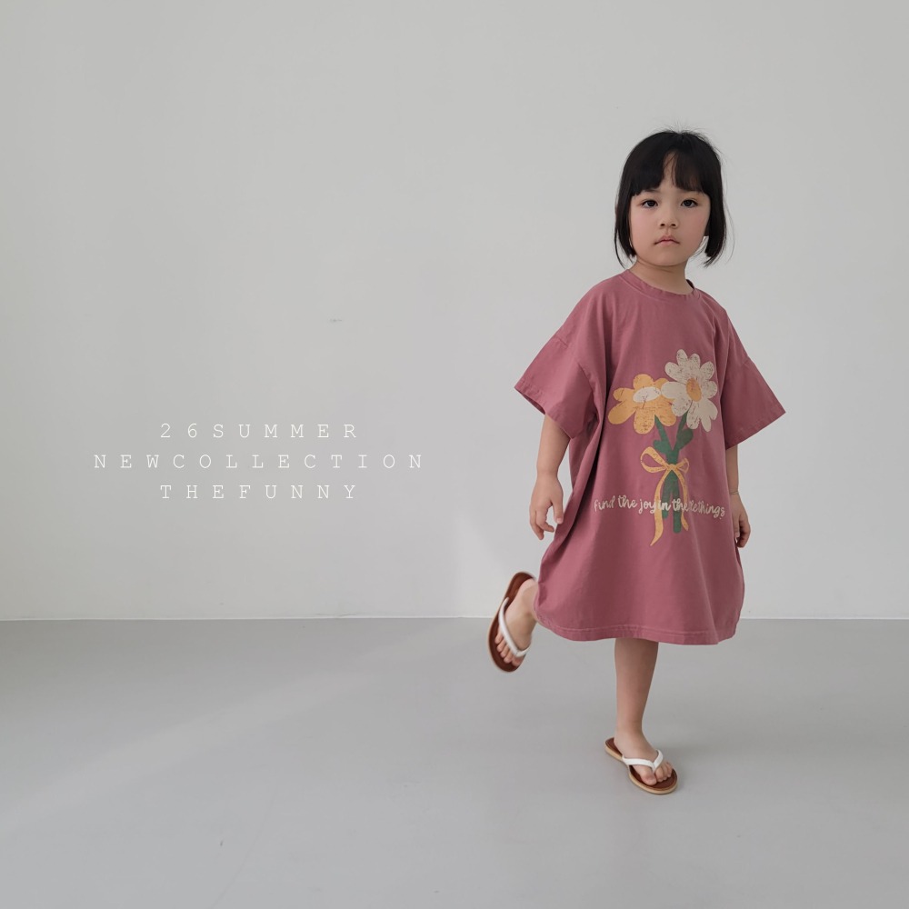 現貨 在台現貨 正韓童裝 the funny花束寬鬆洋裝-細節圖2