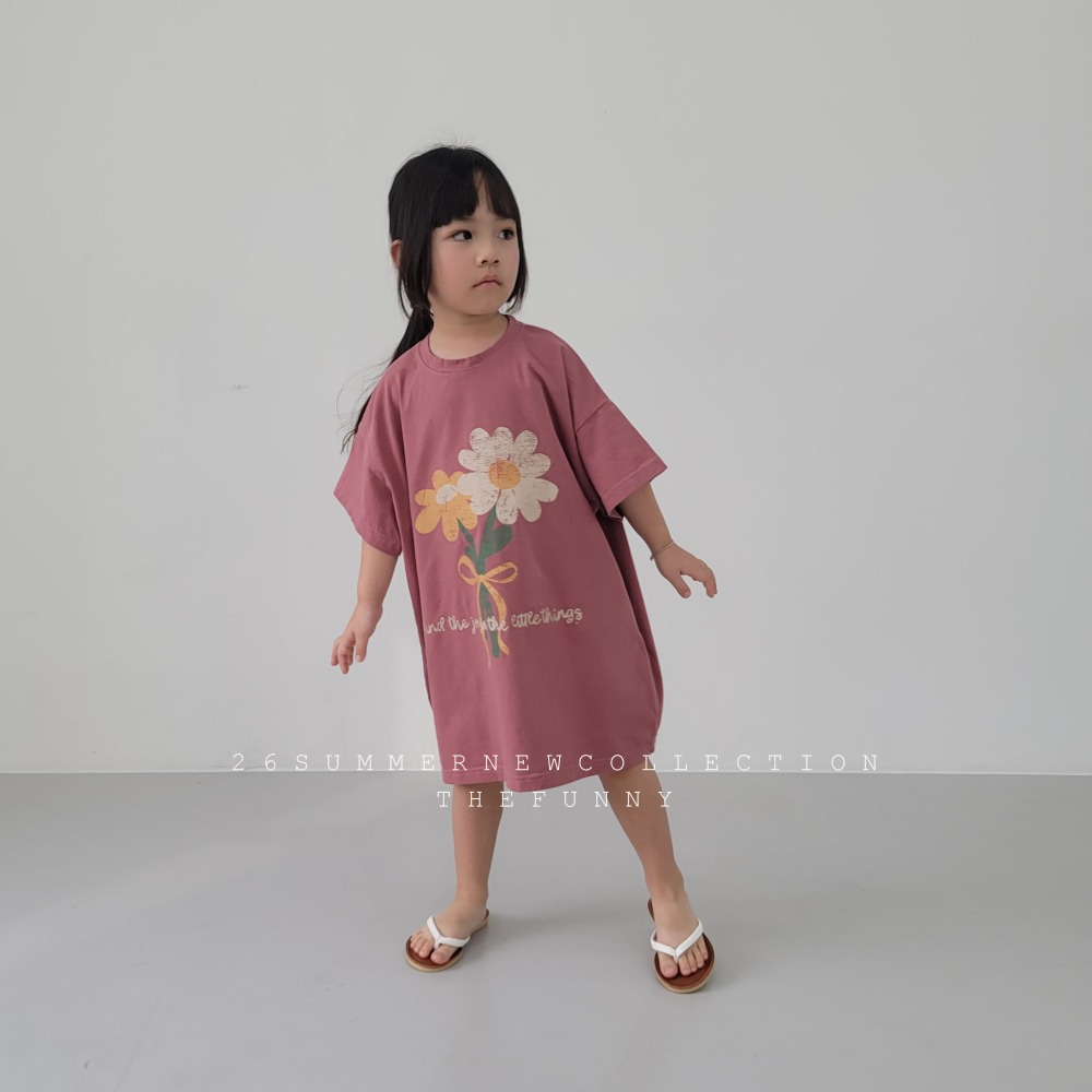 現貨 在台現貨 正韓童裝 the funny花束寬鬆洋裝-細節圖3