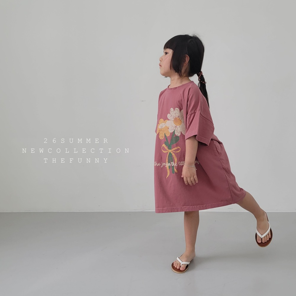 現貨 在台現貨 正韓童裝 the funny花束寬鬆洋裝-細節圖5