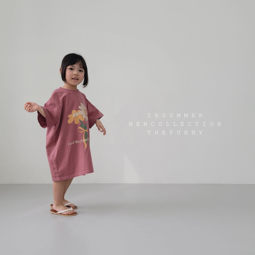 現貨 在台現貨 正韓童裝 the funny花束寬鬆洋裝-細節圖7