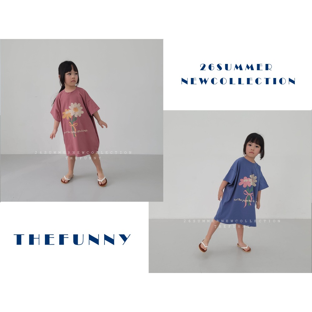現貨 在台現貨 正韓童裝 the funny花束寬鬆洋裝-細節圖8