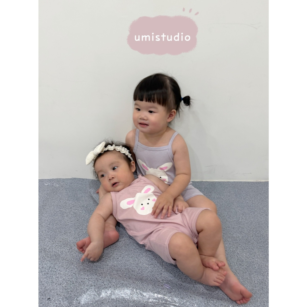 現貨 台製椰子樹  小兔子細肩連身衣-細節圖3