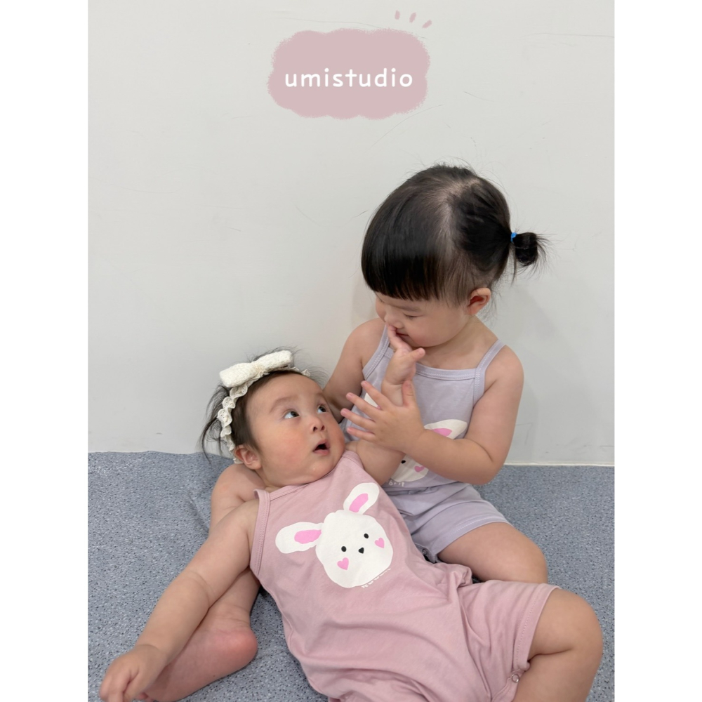 現貨 台製椰子樹  小兔子細肩連身衣-細節圖4