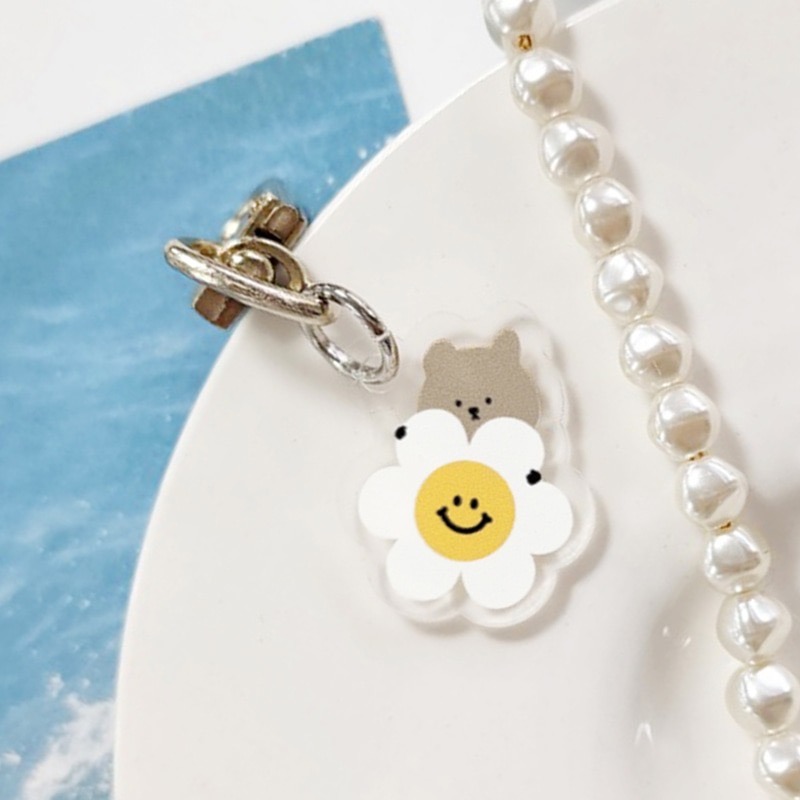 微笑太陽花熊熊 momocase QUOKKA 可愛 壓克力 吊飾 手機殼吊飾 AirPods吊飾 鑰匙圈-細節圖2