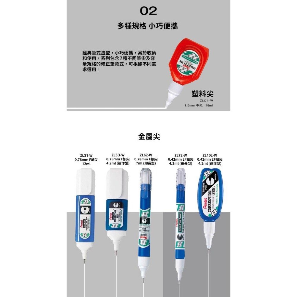 RL生活文具 飛龍 Pentel ZL102/103 易壓迷你修正液 9cm超小size 攜帶方便 立可白 速乾修正液-細節圖4