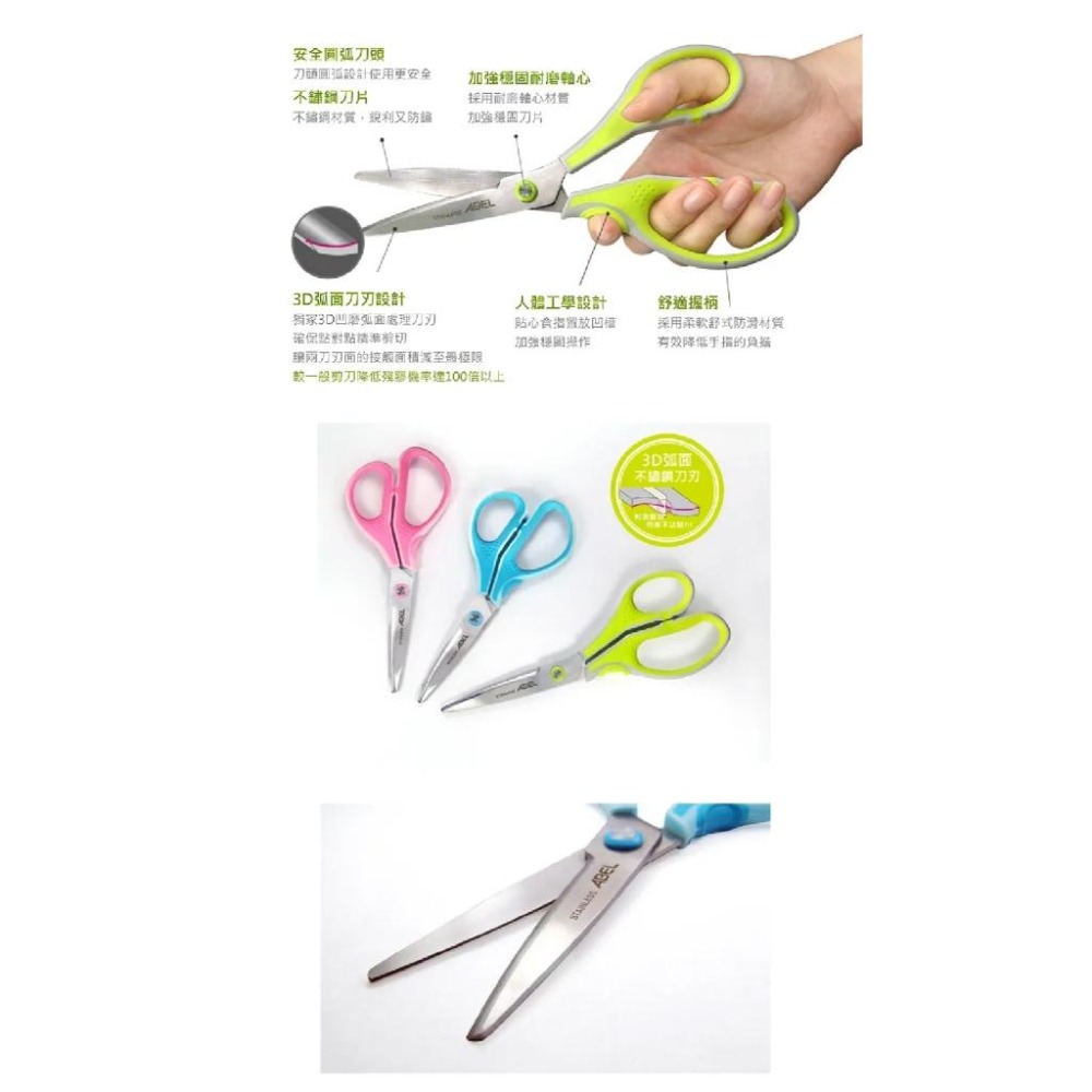 【台灣現貨】 3D魔利剪-防沾黏剪刀 RL生活文具 ABEL 力大牌-細節圖3