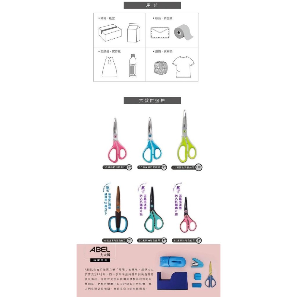 【台灣現貨】 3D魔利剪-防沾黏剪刀 RL生活文具 ABEL 力大牌-細節圖5