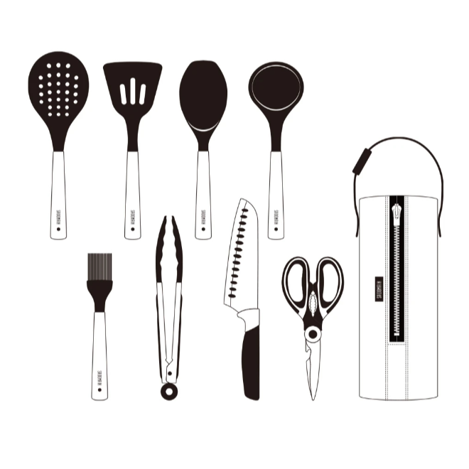 仙德曼 露營餐廚五金９件組（附收納網袋）餐具 戶外 餐廚組 露營 戶外 野餐用具-細節圖9