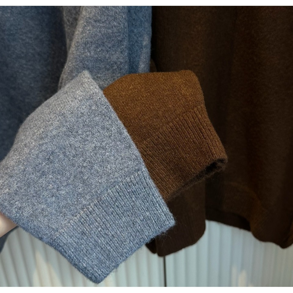 混毛霧感v領針織-細節圖6