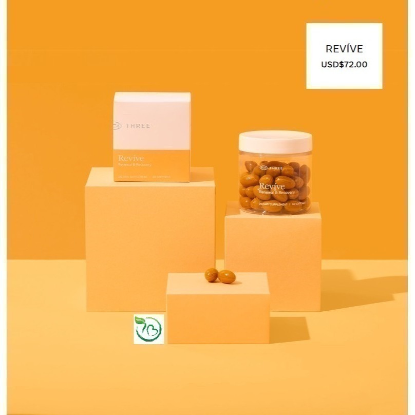 Revive睿力食品60粒/瓶 three 薑黃 乳香 胡椒鹼 白藜蘆醇 沙棘 卵磷脂 肌肉關節 自由基 運動靈活度-細節圖2
