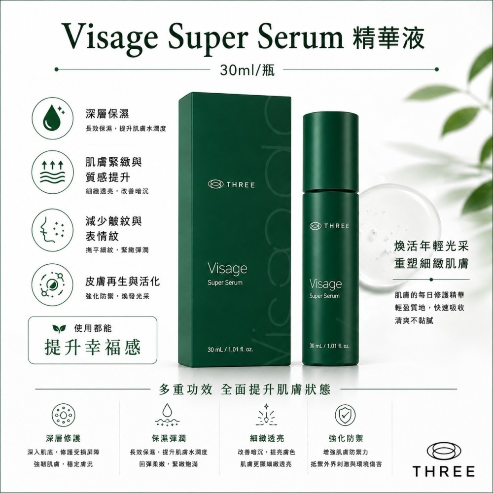 THREE產品 脂質體 PDR 白藜蘆醇 膠原蛋白 維生素 魚油 薑黃 富里酸 礦物質 葉綠酸 穀胱甘肽 精華液-細節圖10