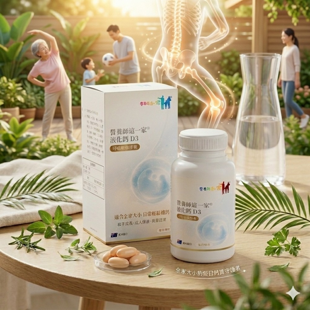 營養師這一家D3液化鈣60粒/瓶 澳洲進口 可咀嚼軟膠囊 碳酸鈣 維生素D3 卵磷脂 檸檬酸-細節圖4