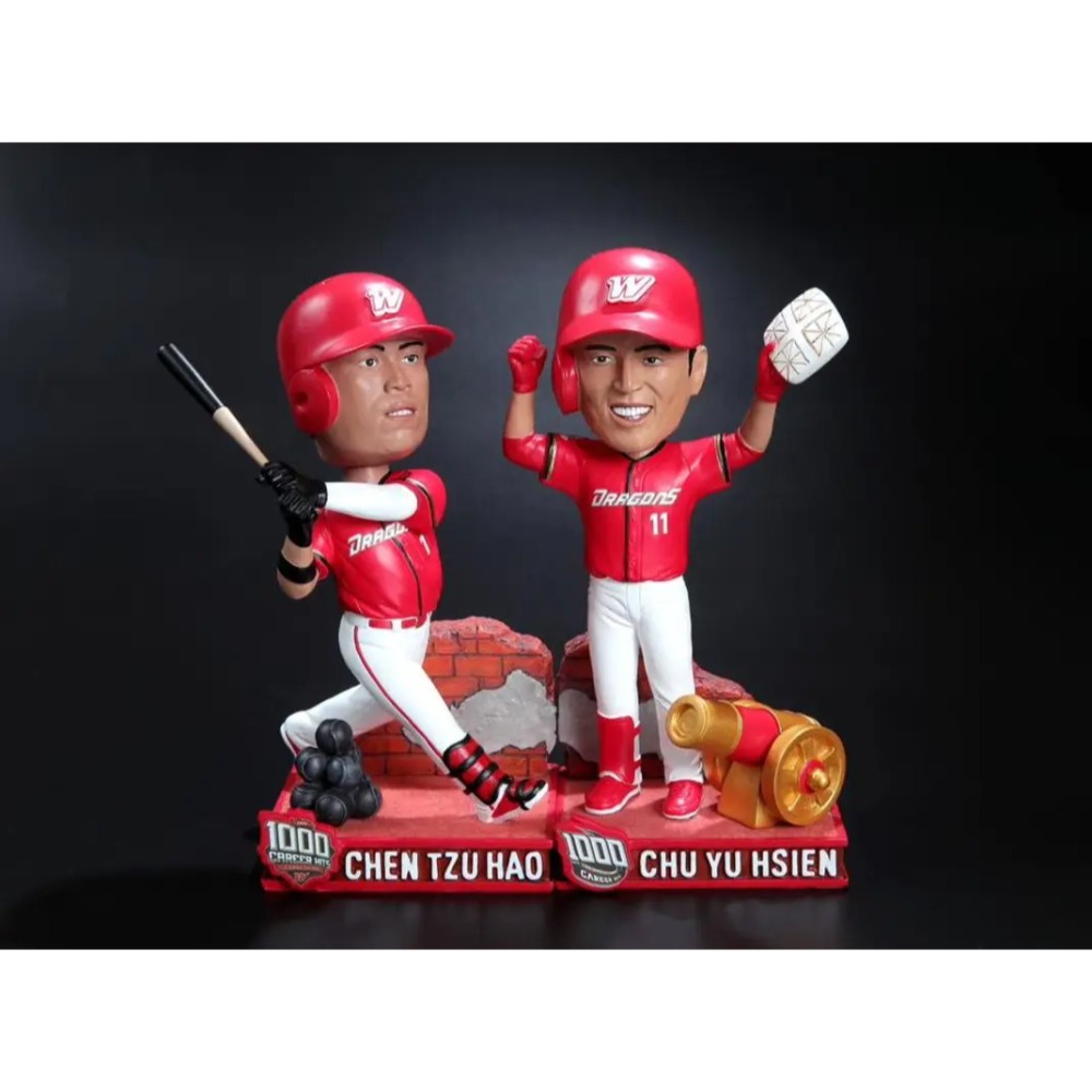 味全龍 陳子豪+朱育賢 千安 搖頭娃娃 搖頭公仔 樂天桃猿 中信兄弟 Lamigo 合售-細節圖4