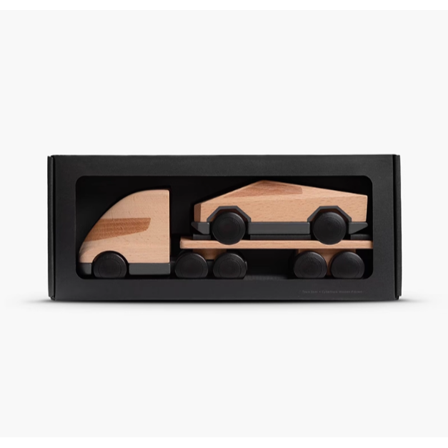 Tesla官方 特斯拉 Semi + 特斯拉賽博越野旅行車木製玩具套裝-細節圖4