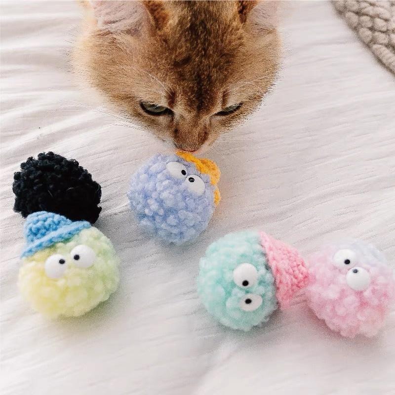 多咪多 台現貨 毛毛球 毛絨球 貓咪玩具 狗狗玩具 貓玩具 毛絨玩具 寵物玩具 玩具球-細節圖2