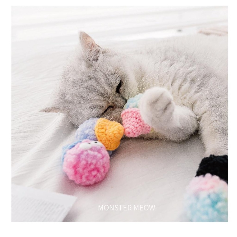 多咪多 台現貨 毛毛球 毛絨球 貓咪玩具 狗狗玩具 貓玩具 毛絨玩具 寵物玩具 玩具球-細節圖7