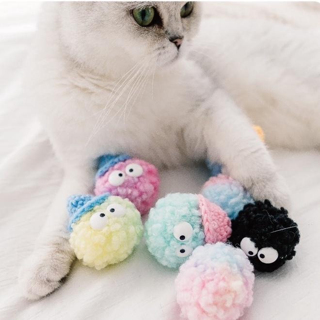 多咪多 台現貨 毛毛球 毛絨球 貓咪玩具 狗狗玩具 貓玩具 毛絨玩具 寵物玩具 玩具球-細節圖9