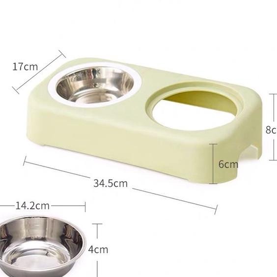 【多咪多】現貨 寵物斜口碗 附不銹鋼碗 保護脊椎 寵物碗 寵物飼料碗 寵物餵食 狗碗 貓碗 寵物用品 斜口碗 寵物雙碗-細節圖4