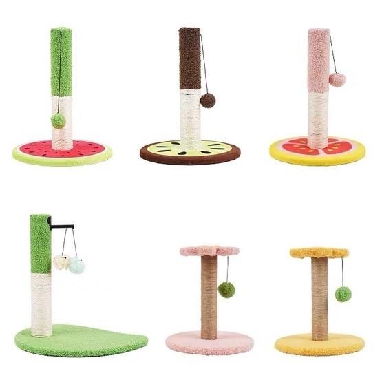 多咪多 造型貓抓柱 貓咪玩具 小花 水果 貓抓板 貓抓柱 磨爪用品 貓咪磨爪 貓用品 貓生活品 貓玩具 貓跳台-細節圖5