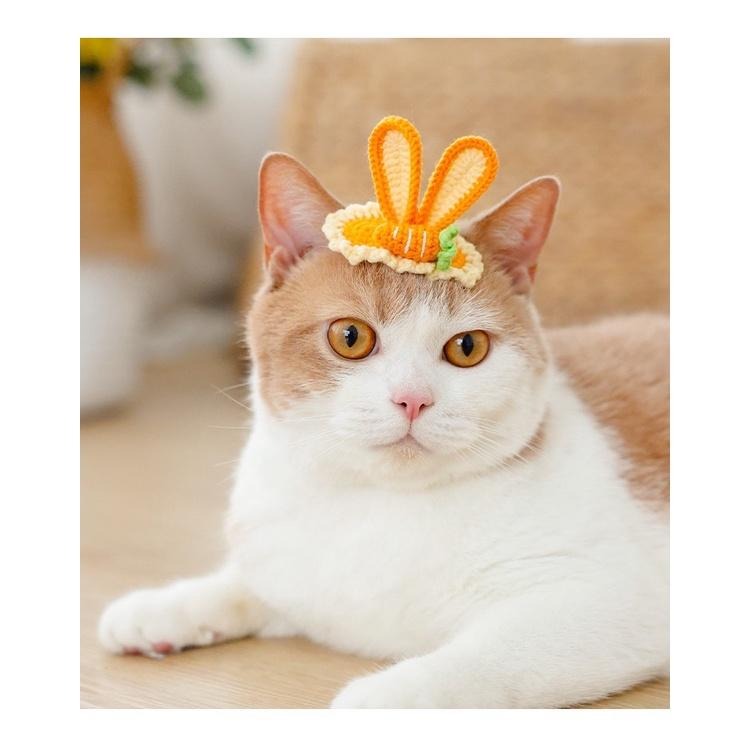 多咪多 立體髮夾 小花髮夾 小草髮夾 髮夾 貓髮夾 狗髮夾 寵物配件 帽子髮夾 兔耳朵-細節圖4